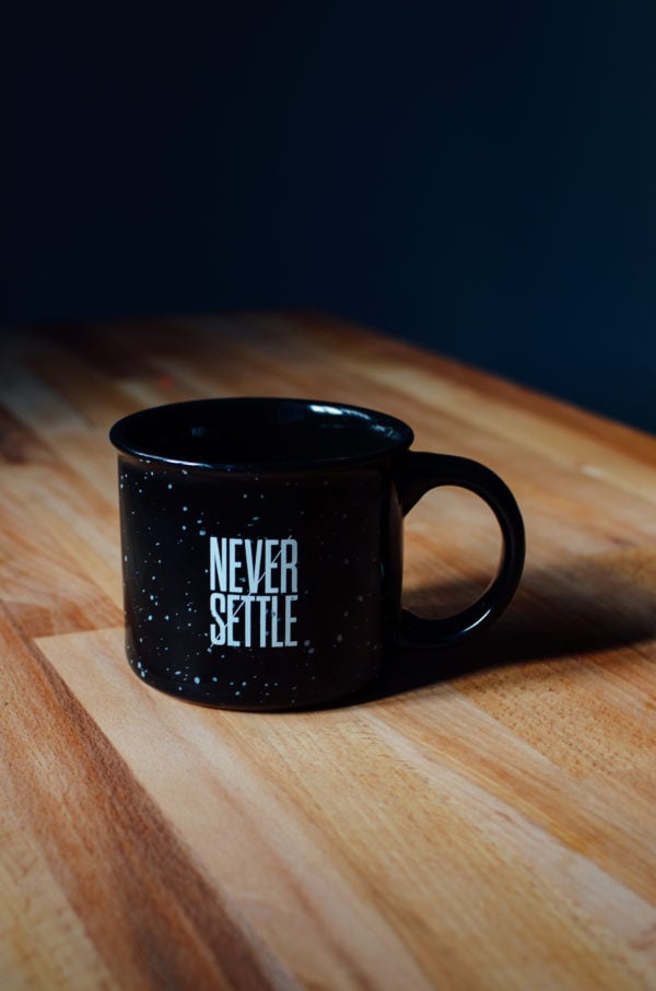 Pension Living - Never Settle mug