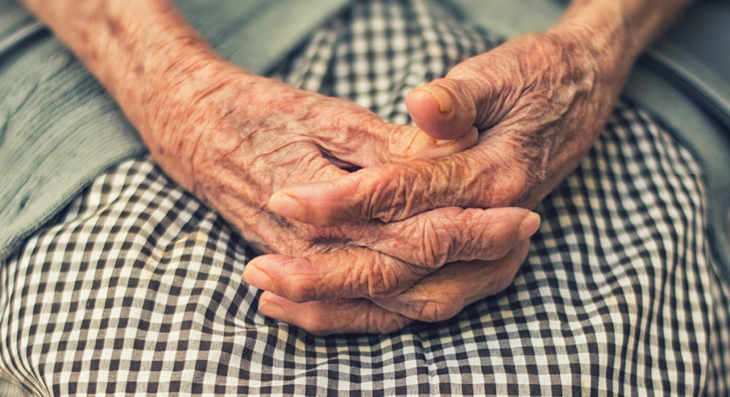 old hands in social care